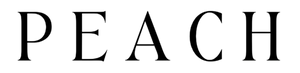 The word 'PEACH' in black text on a white background